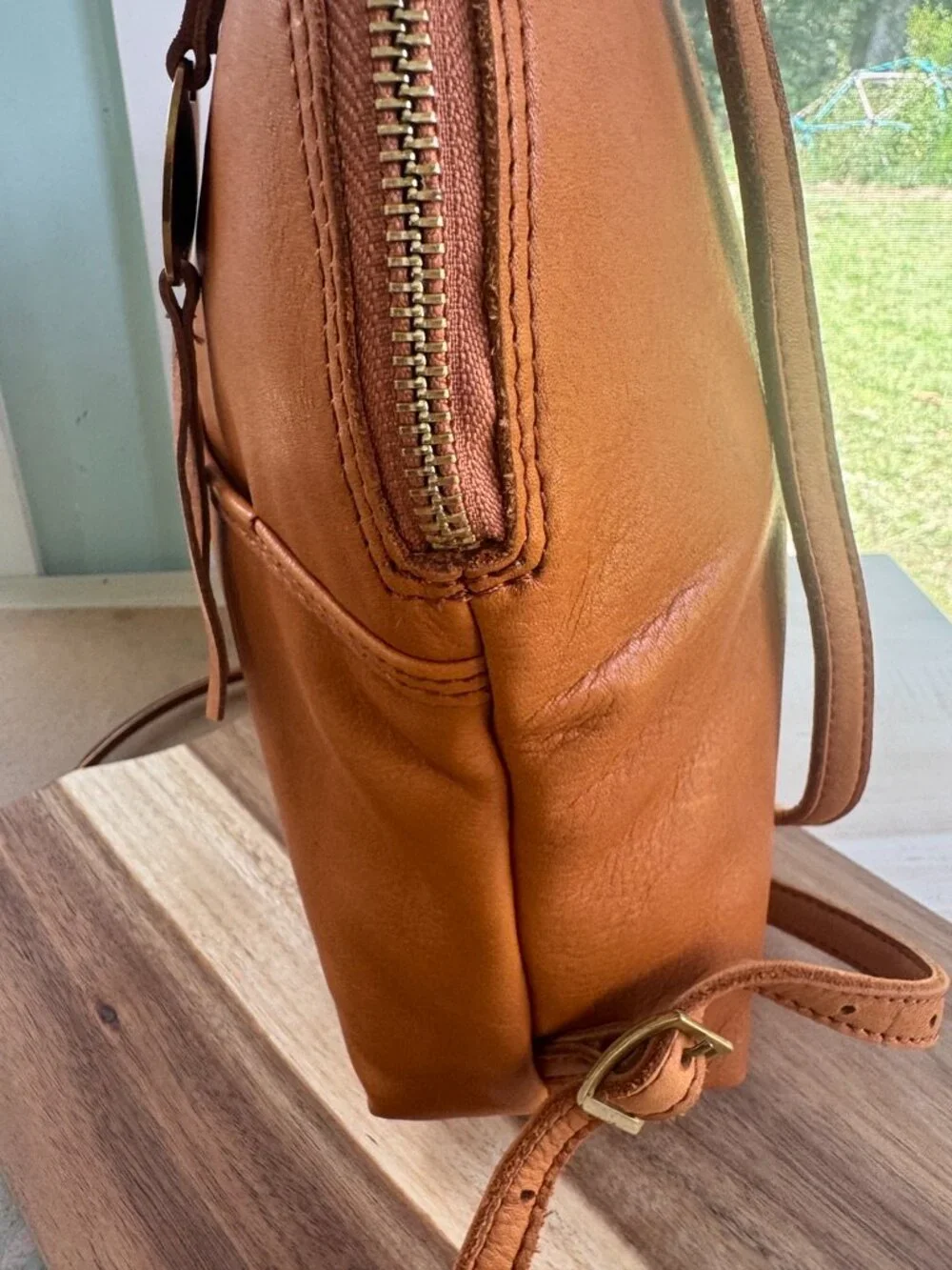 MARGOT Camille Leather Backpack in Cognac -NWT